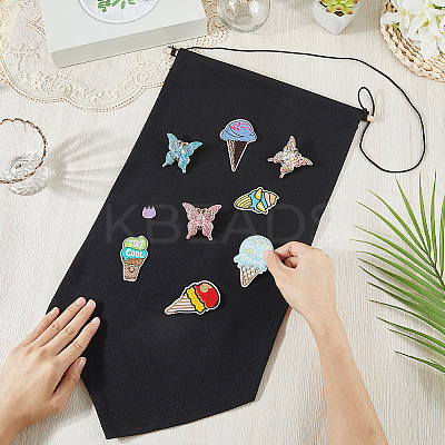 2Pcs Cotton Wall Hanging Brooch Organizer Storage AJEW-CP0010-43A-1
