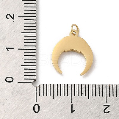 304 Stainless Steel with Shell Moon Charms STAS-K263-19G-1