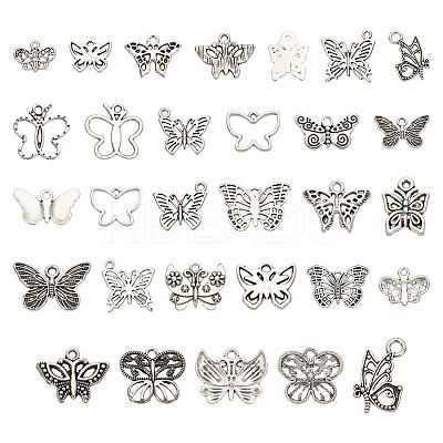 150Pcs 15 Styles Tibetan Style Zinc Alloy Pendants FIND-GO0002-13-1