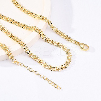 Brass Link Chain Necklaces for Women NJEW-K282-01G-1