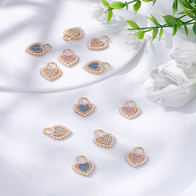 12Pcs 3 Colors Alloy Rhinestone Pendants ALRI-LP0001-06-1