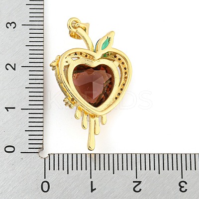 Rack Plating Brass Micro Pave Clear Cubic Zirconia Pendants ZIRC-L100-162G-1