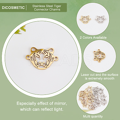 20Pcs 2 Colors 201 Stainless Steel Connector Charms STAS-DC0009-24-1