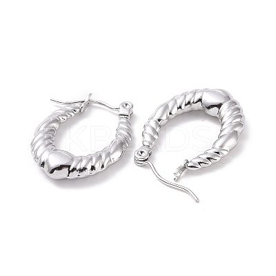 Non-Tarnish 304 Stainless Steel Hoop Earrings for Women LS-EJEW-F287-08P-1
