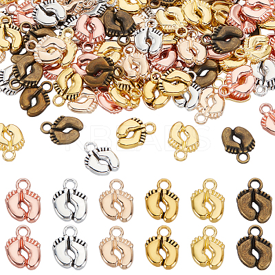 300Pcs 6 Colors Tibetan Style Alloy Pendants FIND-PH0024-79-1