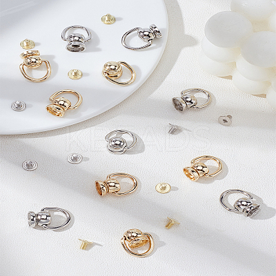 12Sets 2 Colors Alloy & Iron Ball Studs Rivets FIND-LP0004-06-1