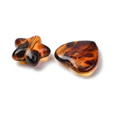 Leopard Print Transparent Acrylic Beads OACR-Z041-20-1