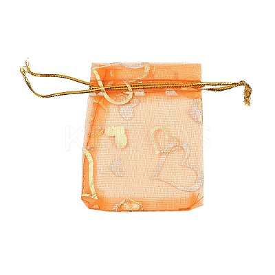Heart Printed Organza Bags OP-R022-7x9-12-1