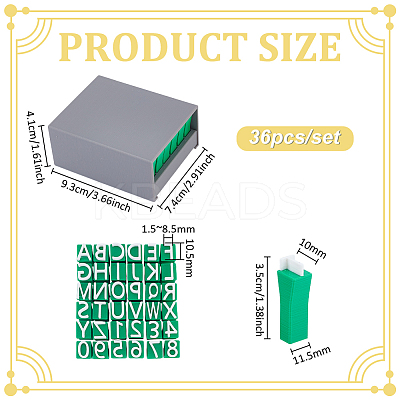 Plastic Uppercase Letter Clay Stamp Sets DIY-WH0750-114B-1