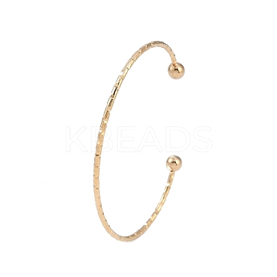 Ion Plating(IP) 304 Stainless Steel Textured Open Cuff Bangles for Women BJEW-S155-03G-1