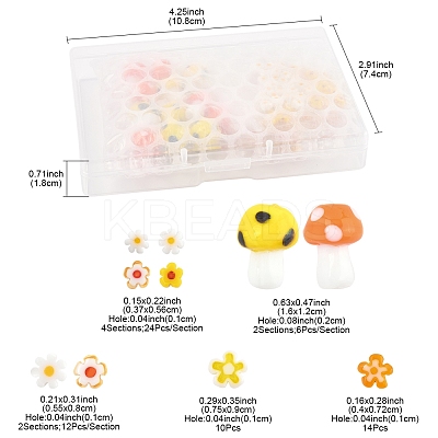 156Pcs 10 Styles Handmade Millefiori Glass Beads LAMP-FS0001-32-1