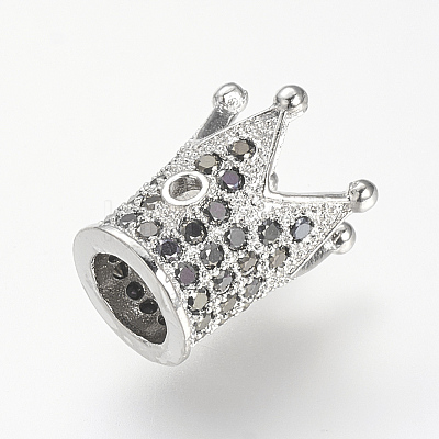 Brass Micro Pave Cubic Zirconia Beads ZIRC-S053-YS009B-1-1