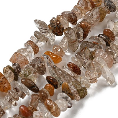 Natural Rutilated Quartz Beads Strands G-M205-92-1