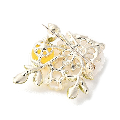 Flower Alloy Brooches for Backpack Clothes JEWB-F038-03LG-1