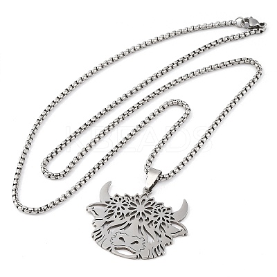 201 Stainless Steel Pendant Necklaces LS-NJEW-C066-16P-1