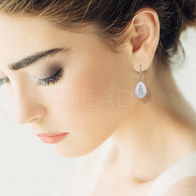 6 Pair 6 Style Natural Pearl Dangle Leverback Earrings EJEW-AN0003-56-1