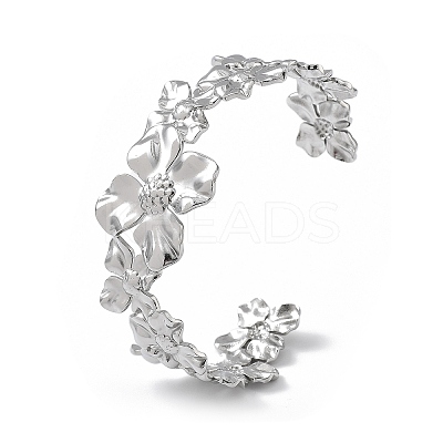 304 Stainless Steel Cuff Bangles for Women BJEW-Z078-10P-1
