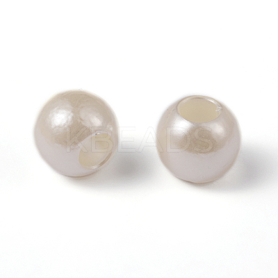 ABS Plastic Imitation Pearl European Beads X-MACR-R530-12mm-A41-1