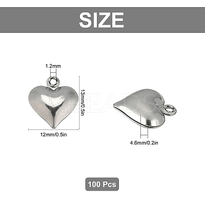 100Pcs 304 Stainless Steel Pendants STAS-SC0003-04-1