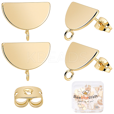 20Pcs Brass Stud Earring Findings KK-BBC0027-55-1
