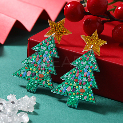 Unique Christmas Tree Stud Earrings LS-RO7325-1-1