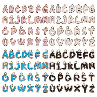 104Pcs Letter A~Z Alloy Enamel Pendant Charms JX170A-1