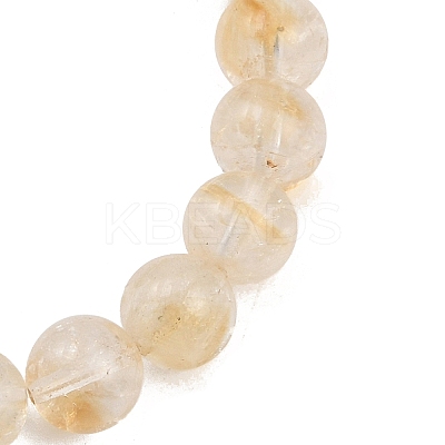 Natural Citrine Round Beads Stretch Bracelets BJEW-JB12388-1