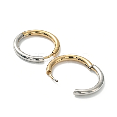 Ion Plating(IP) Two Tone 304 Stainless Steel Huggie Hoop Earrings EJEW-A106-02D-1