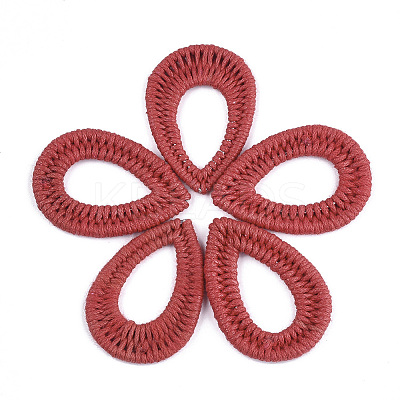 Waxed Polyester Cord Woven Pendants FIND-T039-15G-1