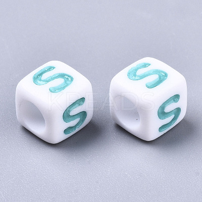 Opaque White Acrylic Beads SACR-R252-02S-1