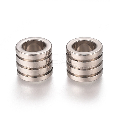 Tarnish Resistant 201 Stainless Steel Grooved Beads STAS-L238-009A-P-1