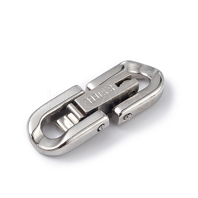 Non-Tarnish 304 Stainless Steel Fold Over Clasps STAS-G307-11A-P-1