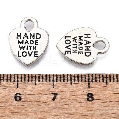 Tibetan Style Alloy Heart Charms TIBEP-Q035-07AS-NR-1