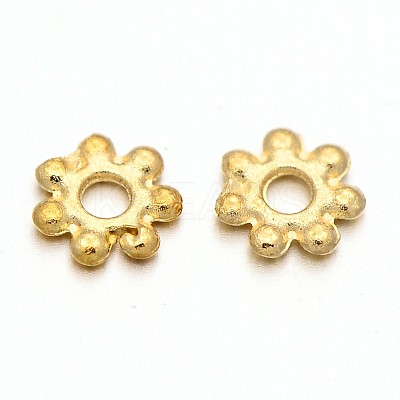 Light Gold Plated Alloy Daisy Spacer Beads X-PALLOY-E385-04KCG-1