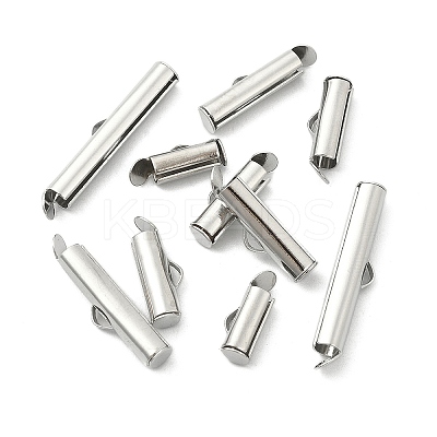 100Pcs 5 Styles Iron Slide On End Clasp Tubes IFIN-YW0003-11-1
