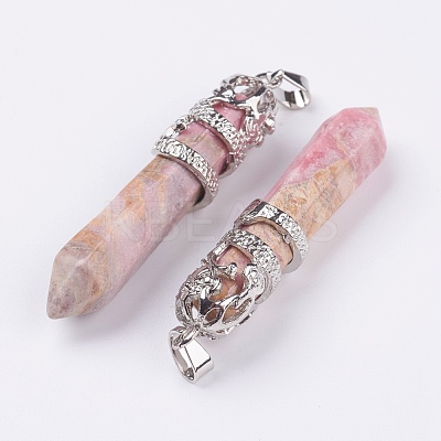 Natural Rhodochrosite Big Pointed Pendants G-G738-A-28-1