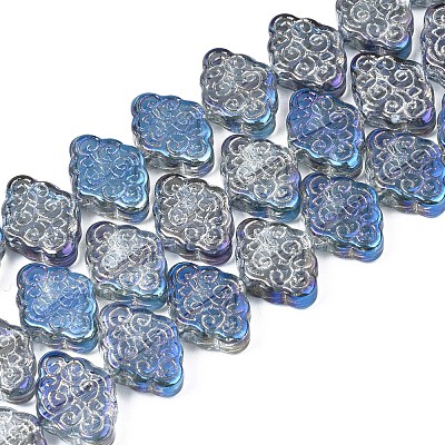 Electroplate Glass Beads Strand EGLA-S188-20-B01-1