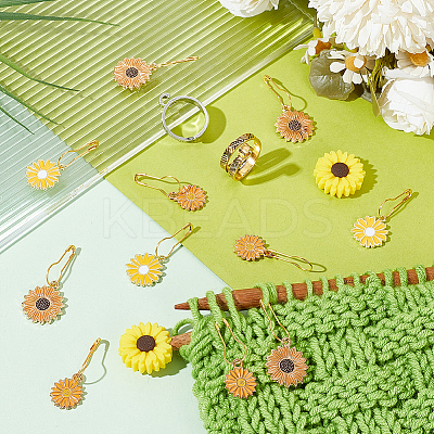34Pcs Sunflower DIY Knitting Tool Sets HJEW-AB00701-1