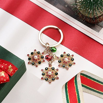 Snowflake Alloy Rhinestone Keychain KEYC-YW00108-04-1