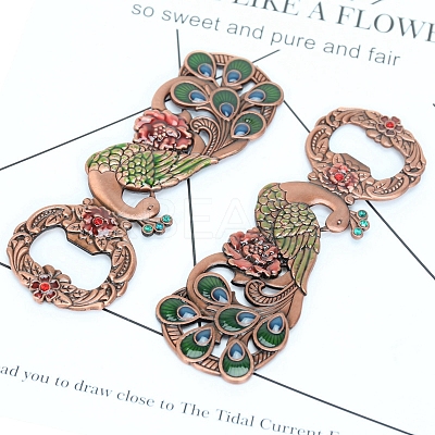 European Style Peacock Alloy Rhinestone Bottle Openers FAMI-PW0003-01-1
