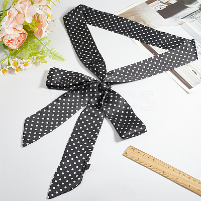 Polka Dot Pattern Polyester Long Silk Scarf for Women Girls AJEW-WH20042-79D-1