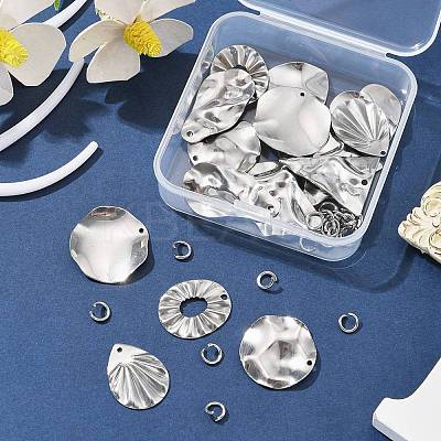 16Pcs 8 Style 201 Stainless Steel Pendants DIY-FS0005-37P-1