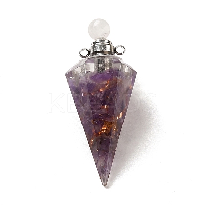 Natural Amethyst Perfume Bottle Pendants G-H285-01P-01-1