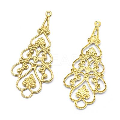 Brass Filigree Pendants KK-K184-31C-RS-1