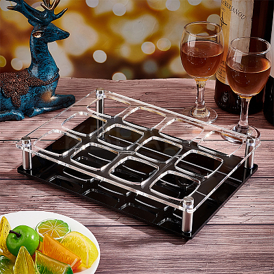 Glitter 12-Hole Acrylic Shot Glasses Holders AJEW-WH0368-10C-1