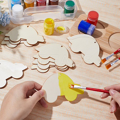 Vehicle Theme Unfinished Blank Wooden Pendants Set for Painting Arts WOOD-WH0124-26L-1