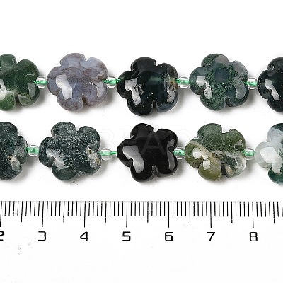 Natural Moss Agate Beads Strands G-NH0009-A01-02-1