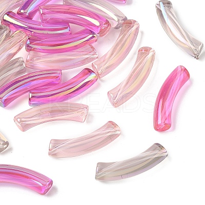 30Pcs 3 Colors UV Plating Transparent Rainbow Iridescent Acrylic Beads OACR-YW0002-51-1