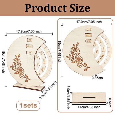 Wood Millennial Calendar Home Decorations FIND-WH0152-581-1