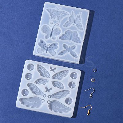2Pcs 2 Styles DIY Butterfly Ornament Silicone Molds DIY-FS0010-05-1